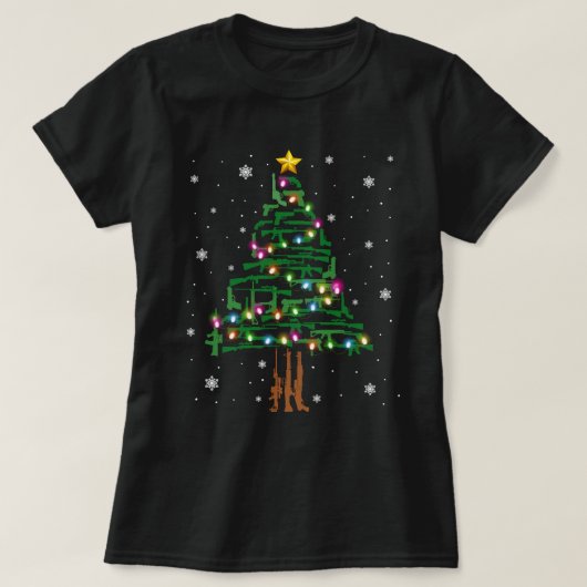 Xmas Patriottische 2e wijziging Pistool kerstboom T-shirt (Design voorkant)