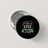 Xmas Peace Love Joy Ronde Button 3,2 Cm (Voorkant /achterkant)