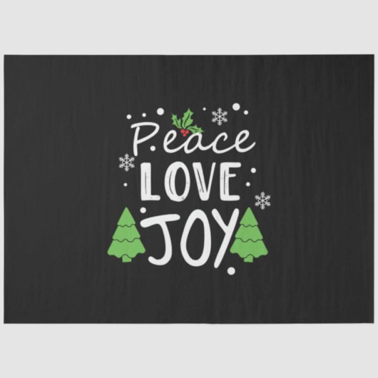 Xmas Peace Love Joy Tissuepapier (Voorkant)