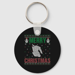 Xmas PJS Matching Jiu Jitsu Fighter Lelijke Kerstm Sleutelhanger