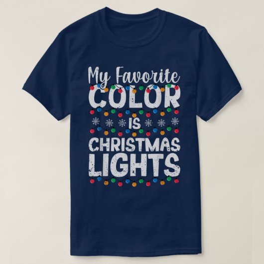 Xmas PJs Pajamas Licht Mijn favoriete kleur is Chr T-shirt (Design voorkant)