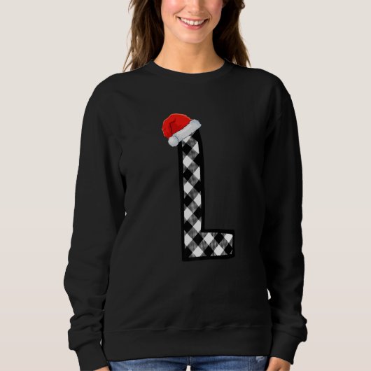 Xmas Plaid Capital Letter L Santa Monogram Christm Trui (Voorkant)