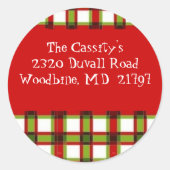 Xmas plaid label - Gepersonaliseerd (Voorkant)