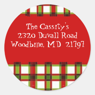 Xmas plaid label - Gepersonaliseerd