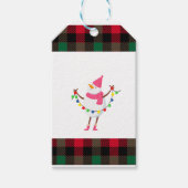 XMAS PLAID ONTWERP MET SNEEUWPOP EN KERSTLICHT CADEAULABEL (Voorkant)