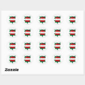 Xmas Pointsettia Return Address Envelope Seals Ronde Sticker (Vel)
