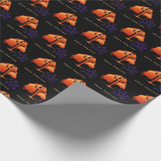 Xmas Praying black Cadeaupapier (Hoek)