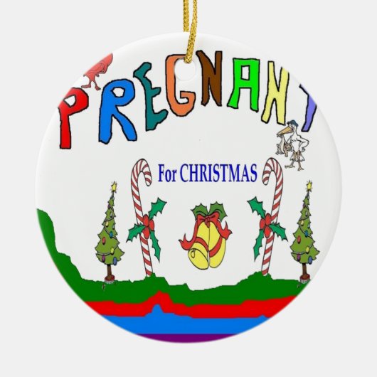 XMAS PREGNANCY KERAMISCH ORNAMENT (Voorkant)