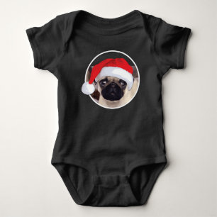 Xmas Pug - Baby Jersey Bodysuit