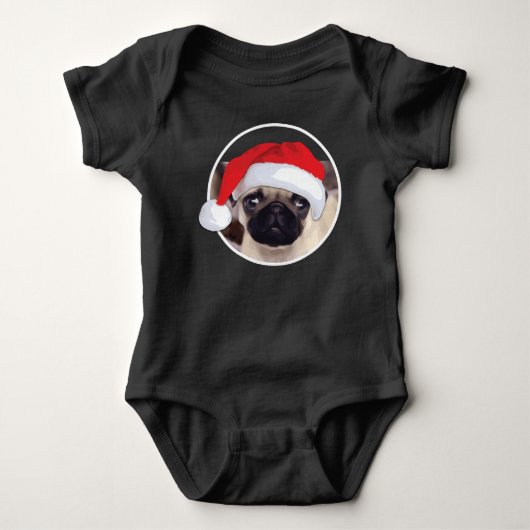 Xmas Pug - Baby Jersey Bodysuit (Voorkant)