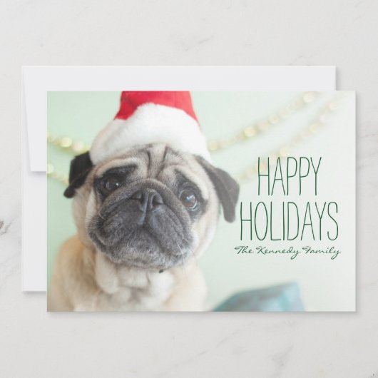 Xmas Pug Feestdagenkaart (Voorkant)