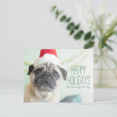 Xmas Pug Feestdagenkaart (Staand voorkant)