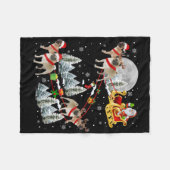 Xmas Pug Sledge Christmas Sledge Santa Dog  Fleece Deken (Voorkant (Horizontaal))
