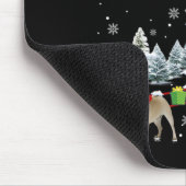 Xmas Pug Sledge Christmas Sledge Santa Dog Muismat (Hoek)