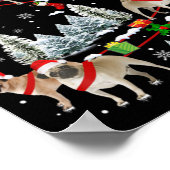 Xmas Pug Sledge Christmas Sledge Santa Dog  Poster (Hoek)