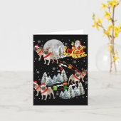 Xmas Pug Sledge Christmas Sledge Santa Dog T Shirt Kaart (Gele Bloem)