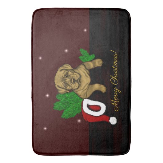 XMas Puppy Badmat (Voorkant Verticaal)