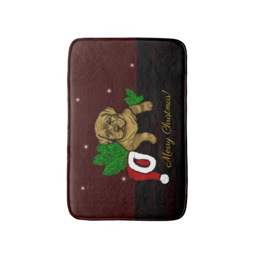 XMas Puppy Badmat (Voorkant Verticaal)