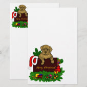 XMas Puppy Briefpapier (Voorkant / Achterkant)
