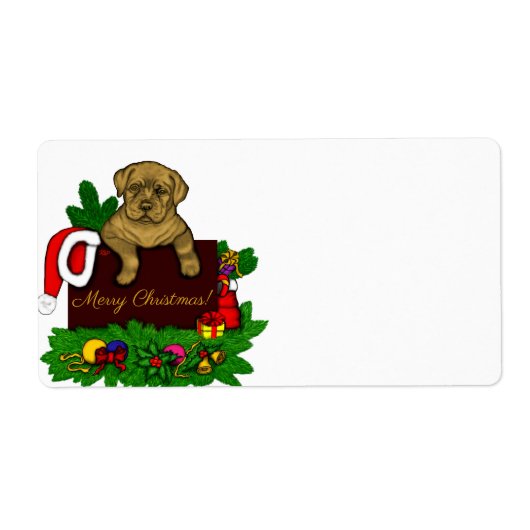 XMas Puppy Etiket (Voorkant)