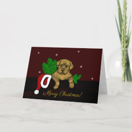 XMas Puppy Feestdagen Kaart