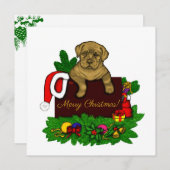 XMas Puppy Feestdagenkaart (Voorkant / Achterkant)