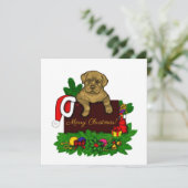 XMas Puppy Feestdagenkaart (Staand voorkant)