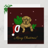 XMas Puppy Feestdagenkaart (Voorkant / Achterkant)