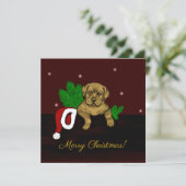 XMas Puppy Feestdagenkaart (Staand voorkant)