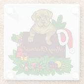 XMas Puppy Glazen Onderzetter (Achterkant)