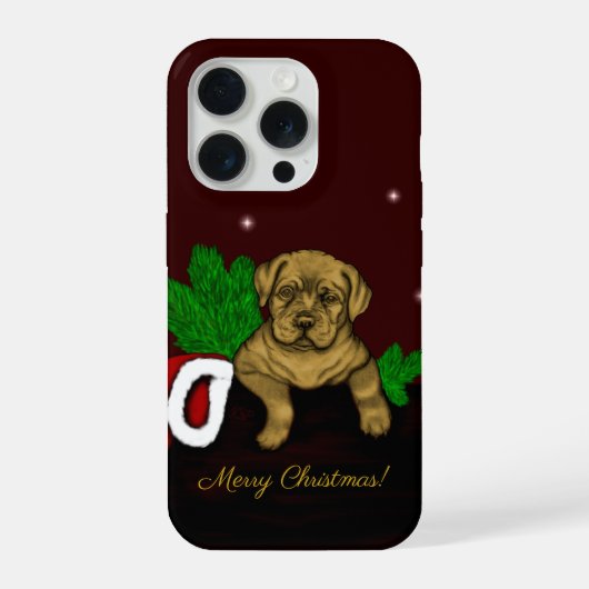 XMas Puppy iPhone Hoesje (Achterkant)
