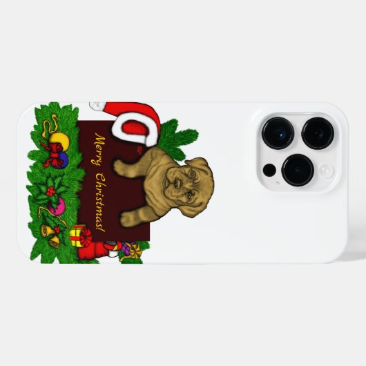 XMas Puppy iPhone Hoesje (Achterkant horizontaal)
