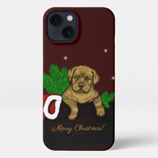XMas Puppy iPhone Hoesje (Achterkant)