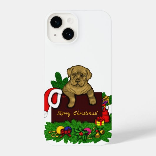 XMas Puppy iPhone Hoesje (Achterkant)