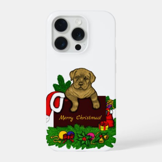 XMas Puppy iPhone Hoesje (Achterkant)