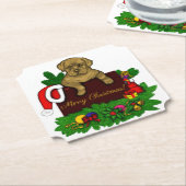 XMas Puppy Kartonnen Onderzetters (Gekanteld)