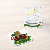 XMas Puppy Kartonnen Onderzetters (Insitu)