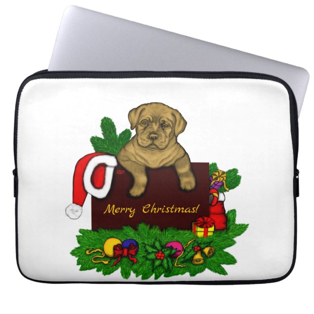 XMas Puppy Laptop Sleeve (Voorkant)