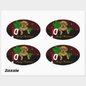 XMas Puppy Ovale Sticker (Vel)