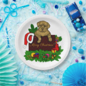 XMas Puppy Papieren Bordje (Feest)