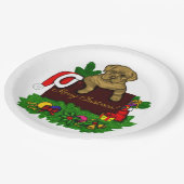 XMas Puppy Papieren Bordje (Gekanteld)