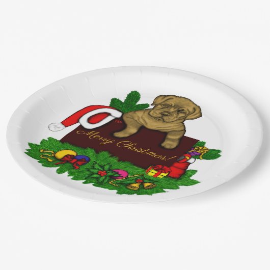 XMas Puppy Papieren Bordje (Gekanteld)