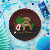 XMas Puppy Papieren Bordje (Feest)