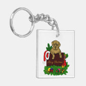 XMas Puppy Sleutelhanger (Voorkant Links)