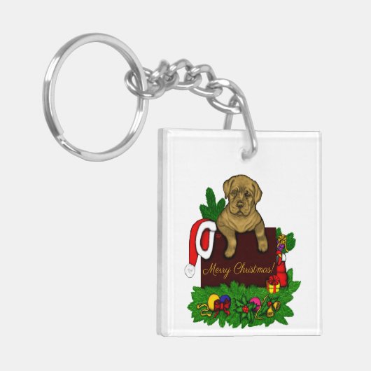 XMas Puppy Sleutelhanger (Voorkant Links)