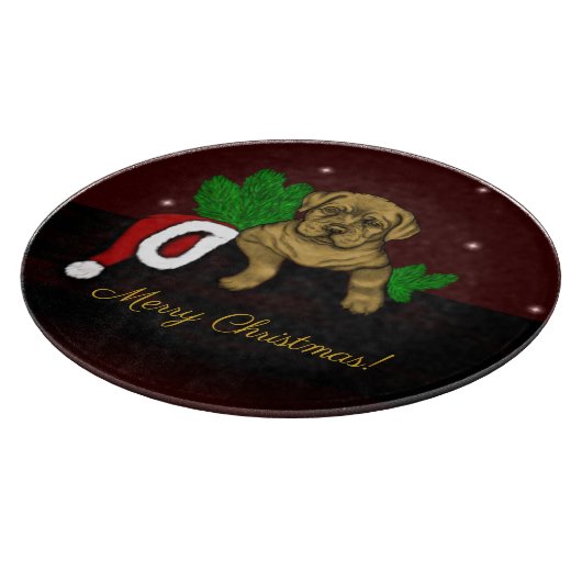 XMas Puppy Snijplank (Hoek)