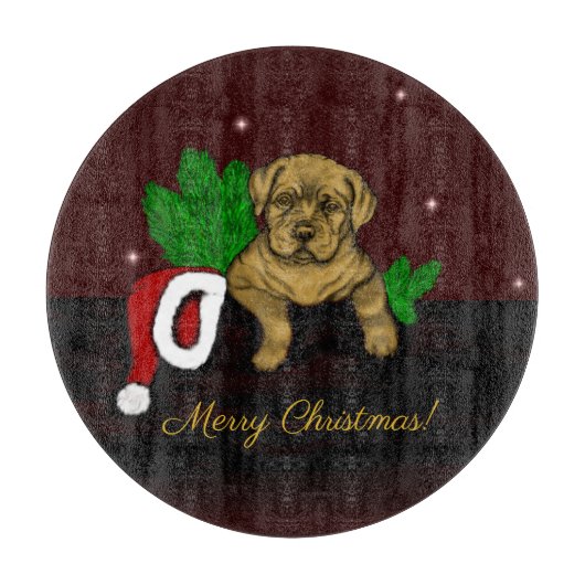 XMas Puppy Snijplank (Voorkant)