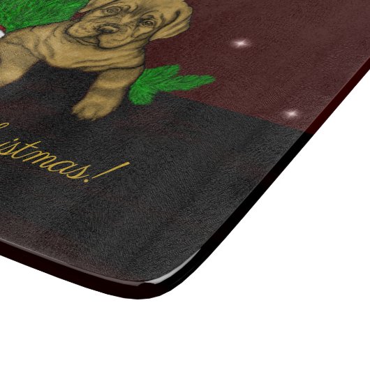 XMas Puppy Snijplank (Hoek)