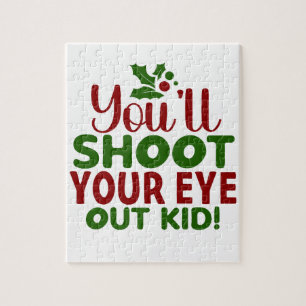 Xmas Puzzel-Je schiet je oog uit Kind Legpuzzel