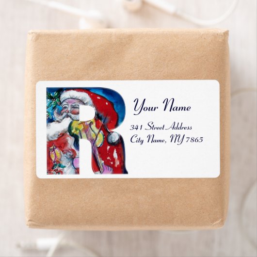XMAS R BRIEF/SANTA CLAUS MET VIOLIN MONOGRAM ETIKET (Insitu)